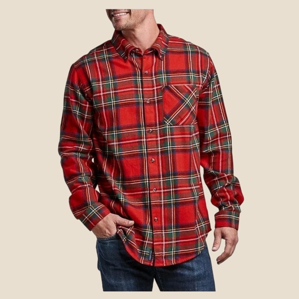 Magellan Outdoors Canyon Creek Red Tartan Plaidβ Flannel Shirt Mens XL NEW
